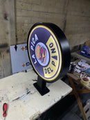 LETRERO REDONDO DOBLE CARA CON ILUMINACIÓN