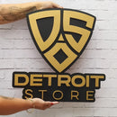 LOGO CON BASE Y ESCRITA EN VOLUMETRIA 3 colores