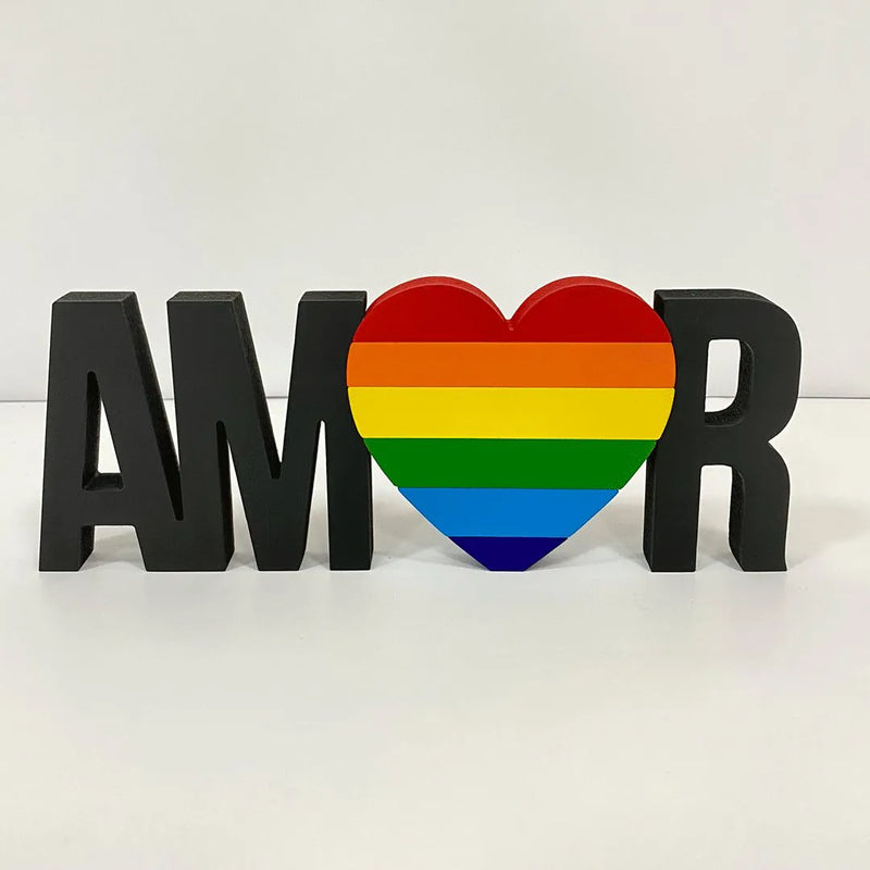 Palabra Decorativa AMOR Arcoirís