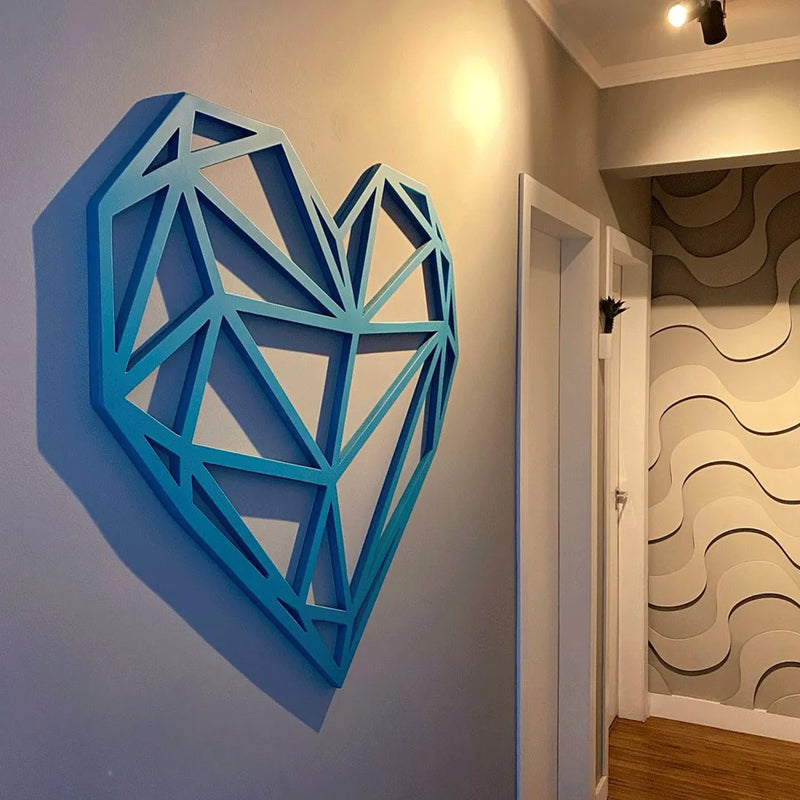Quadro Decorativo de Corazón Geométrico