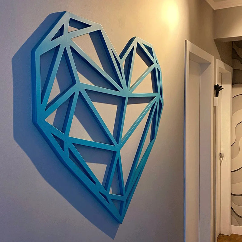 Quadro Decorativo de Corazón Geométrico